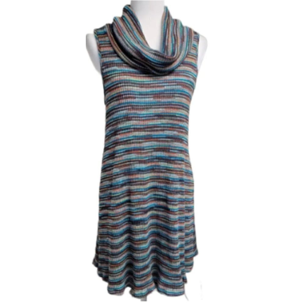 Altar'd State Women's Cowl‎ Neck Sleeveless Sweater Dress Multicolor Size S